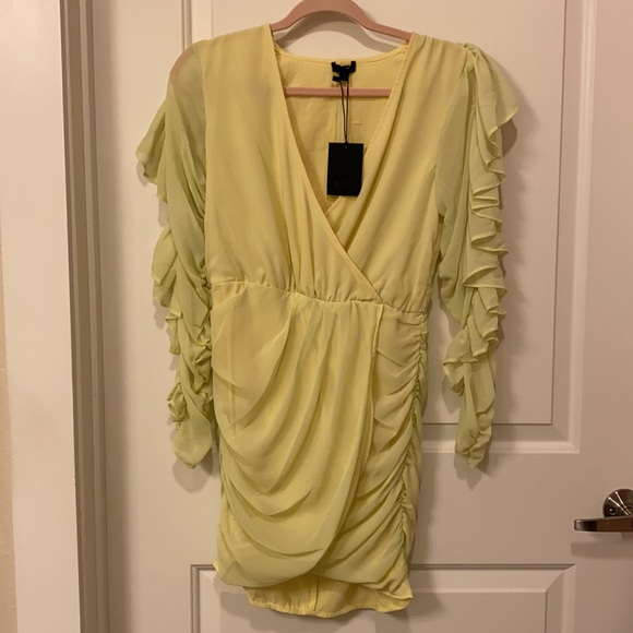 NBD pastel yellow indira mini dress from revolve ✨🌟 size small NWT - Picture 5 of 7